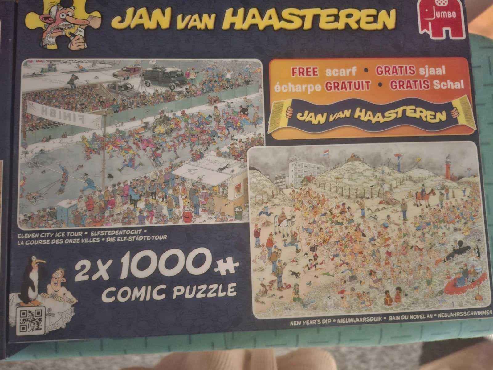Jan van Haasteren  Elfstedentocht & Nieuwjaarsduik, Hobby en Vrije tijd, Ophalen, 500 t/m 1500 stukjes, Gebruikt, Legpuzzel