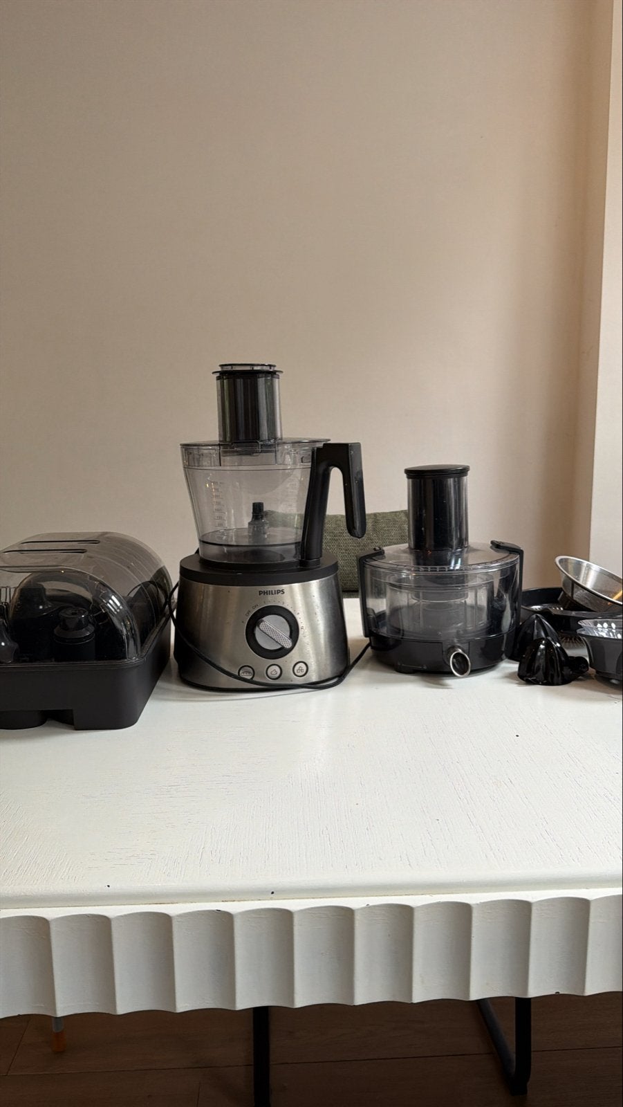 Philips Foodprocessor HR7778/00 met veel accessoires, Ophalen, Gebruikt, 3 snelheden of meer, 2 tot 3 liter