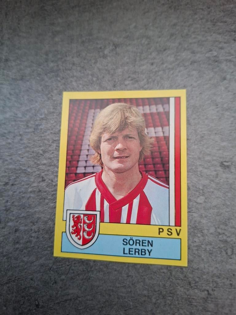 Panini sticker Voetbal 90. Speler Soren Lerby PSV Eindhoven., Verzenden, Zo goed als nieuw, Sticker