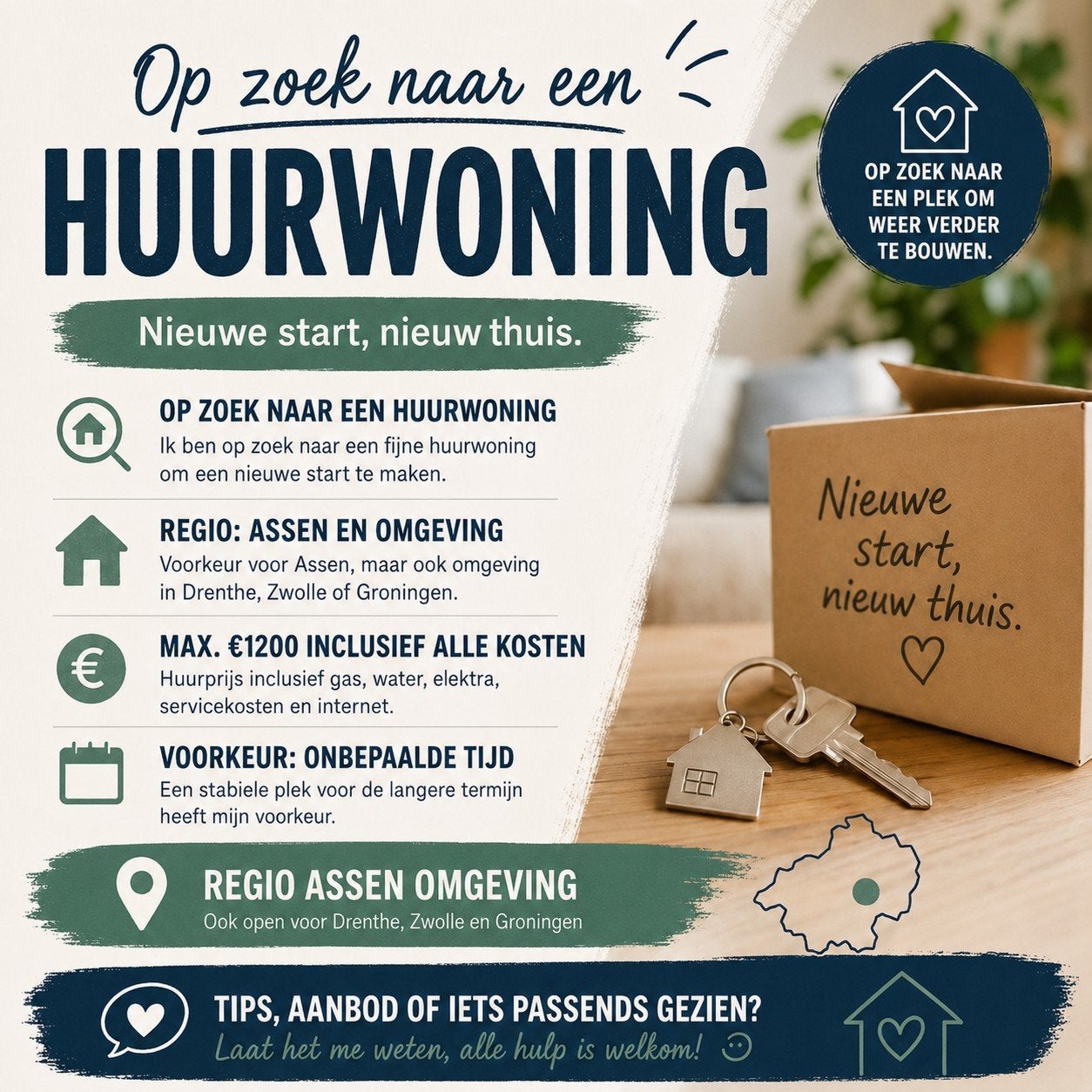 Huurwoning gezocht!