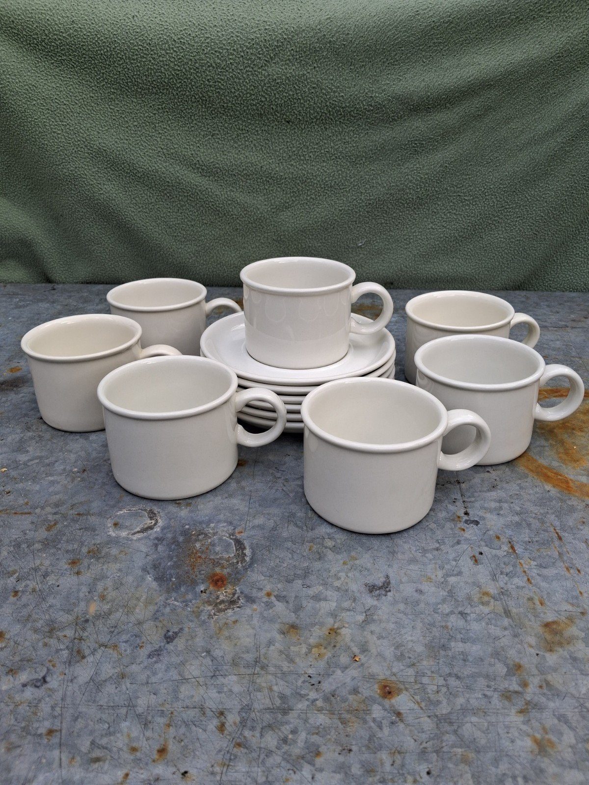 Midwinter Stonehenge servies: 7 grote kopjes en 6 schotels, Gebruikt, Overige merken, Keramiek, Vintage