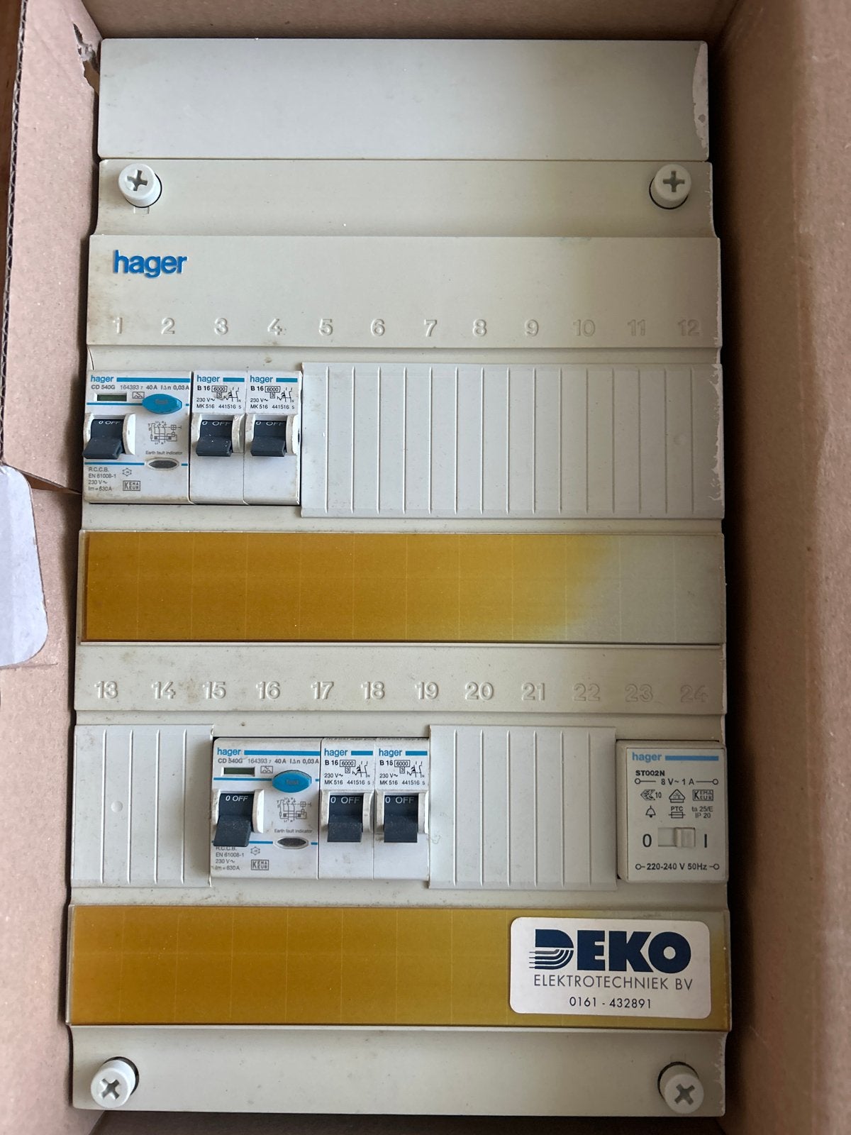 Hager Groepenkast met Installatieautomaten, Ophalen of Verzenden, Gebruikt, Hager, Groepenkast