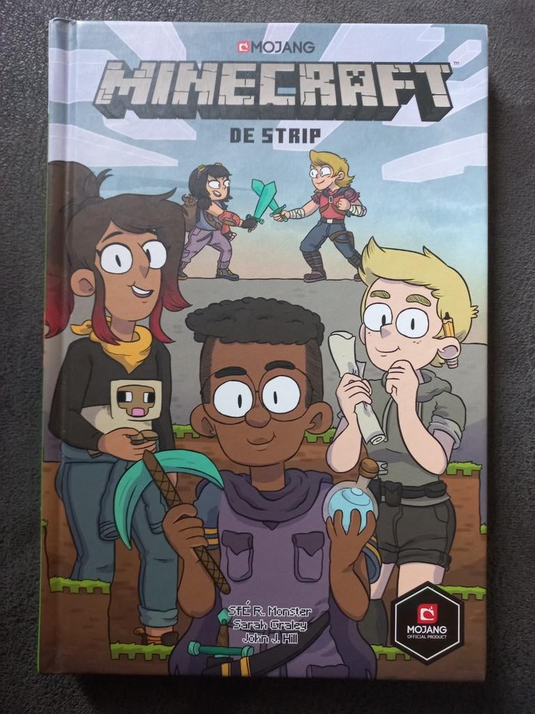 Minecraft: De Strip, Eén stripboek, Ophalen, Zo goed als nieuw, Sfë R. Monster, Sarah Graley, John J. Hill