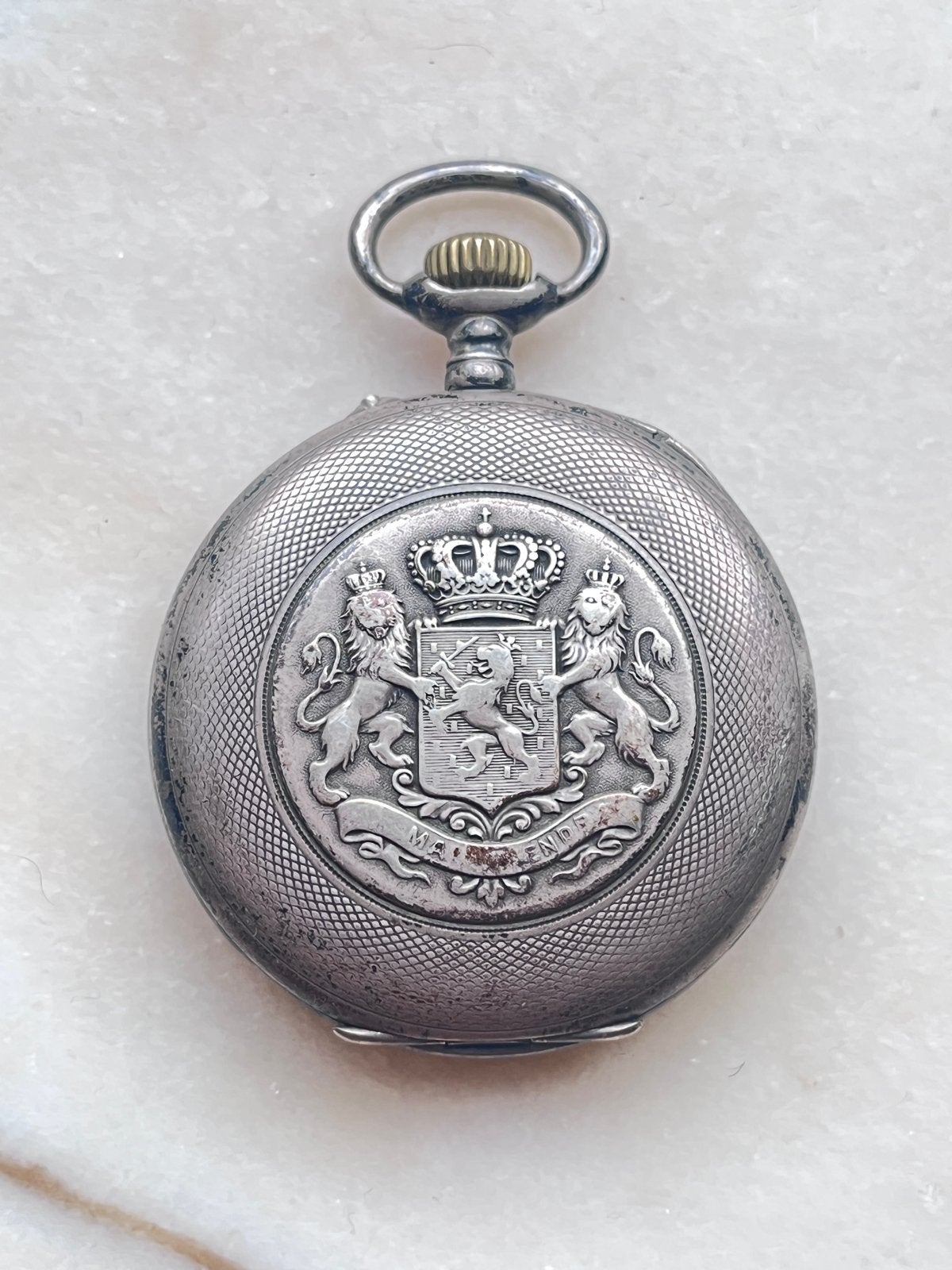 Antiek Zwitsers/Duits .800 Zilveren Zakhorloge (defect), Overige merken, Zakhorloge, Ophalen of Verzenden, Voor 1900