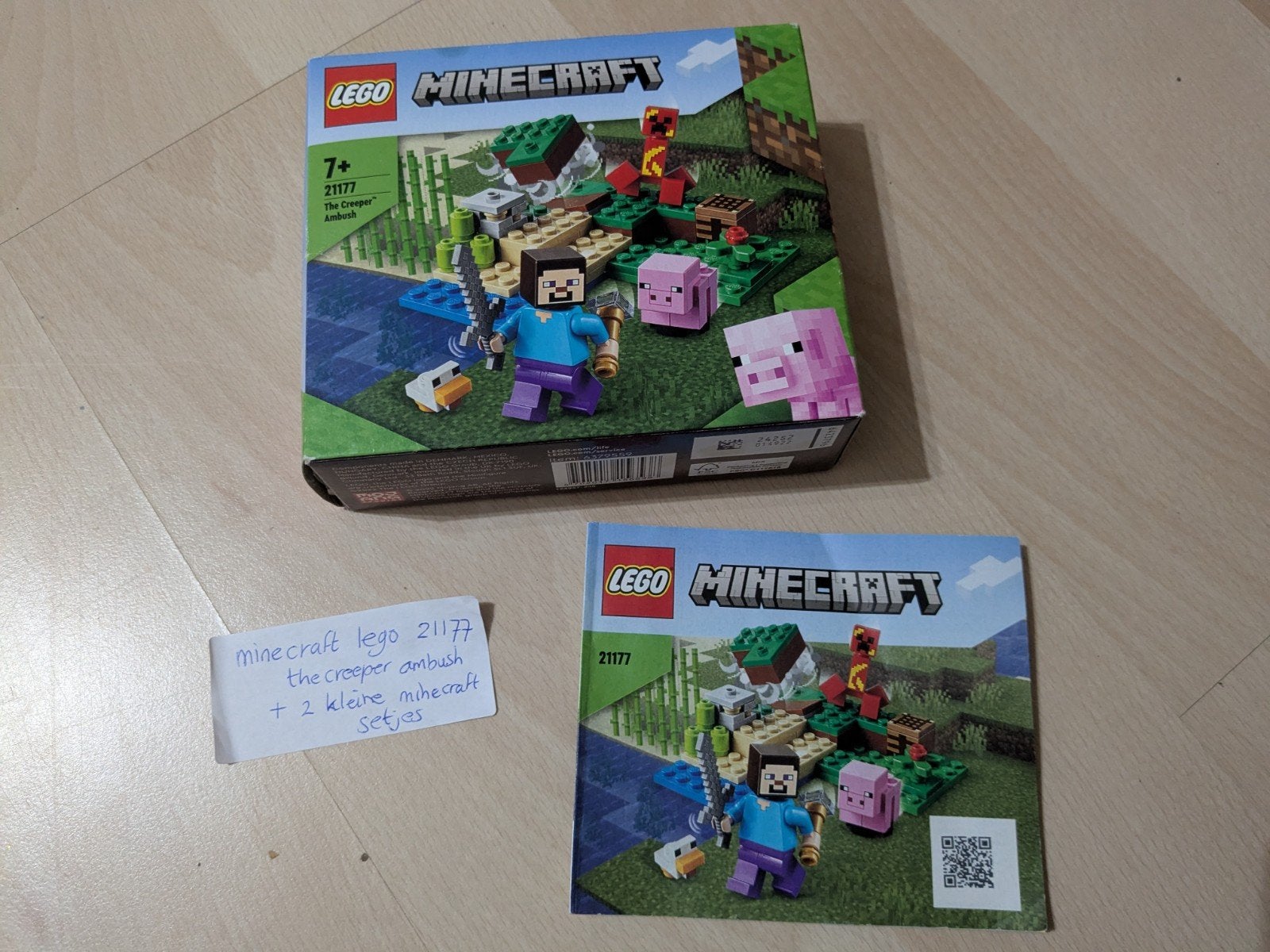 Minecraft lego 21177 + 2 extra setjes minecraft, Ophalen of Verzenden, Zo goed als nieuw