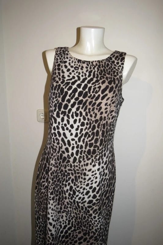 Joseph Ribkoff vintage jurk jaguar print natuur tinten D38, Maat 38/40 (M), Joseph Ribkoff, Gedragen, Onder de knie
