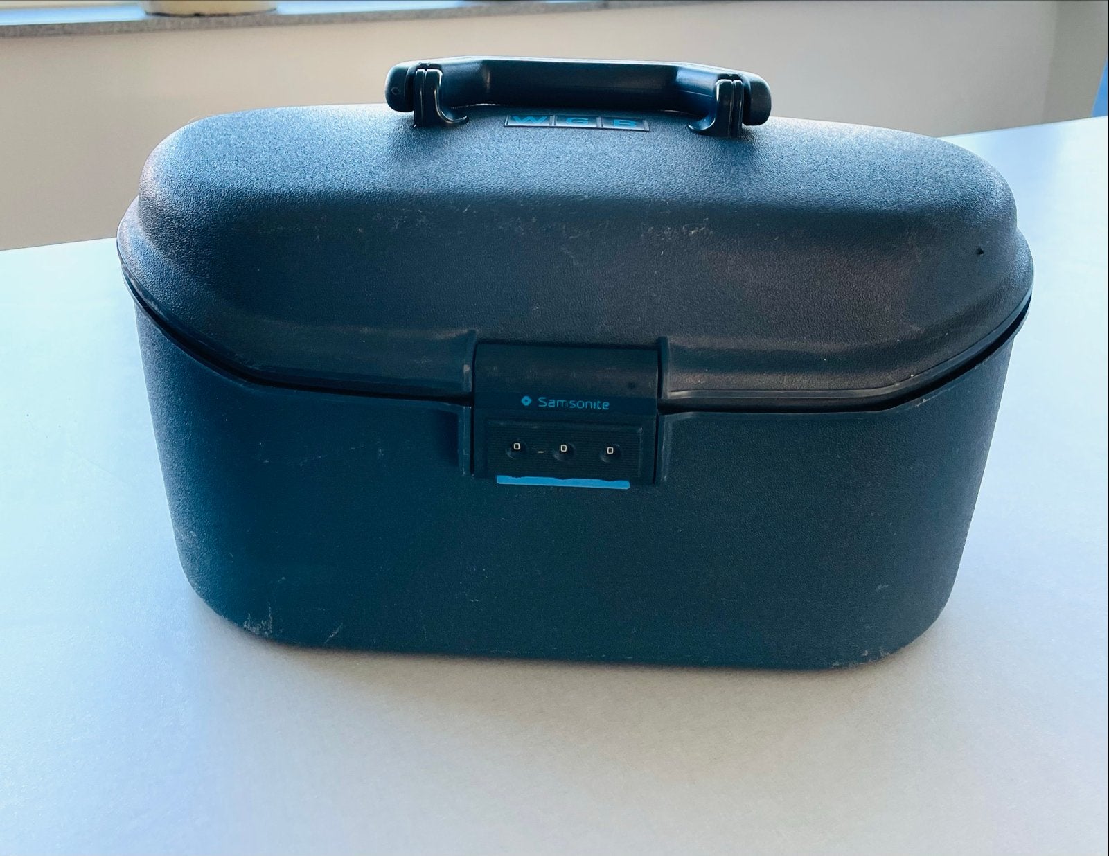 Samsonite beautycase met cijferslot - Blauw, Sieraden, Tassen en Uiterlijk, Gebruikt, Blauw, Ophalen of Verzenden, Met slot
