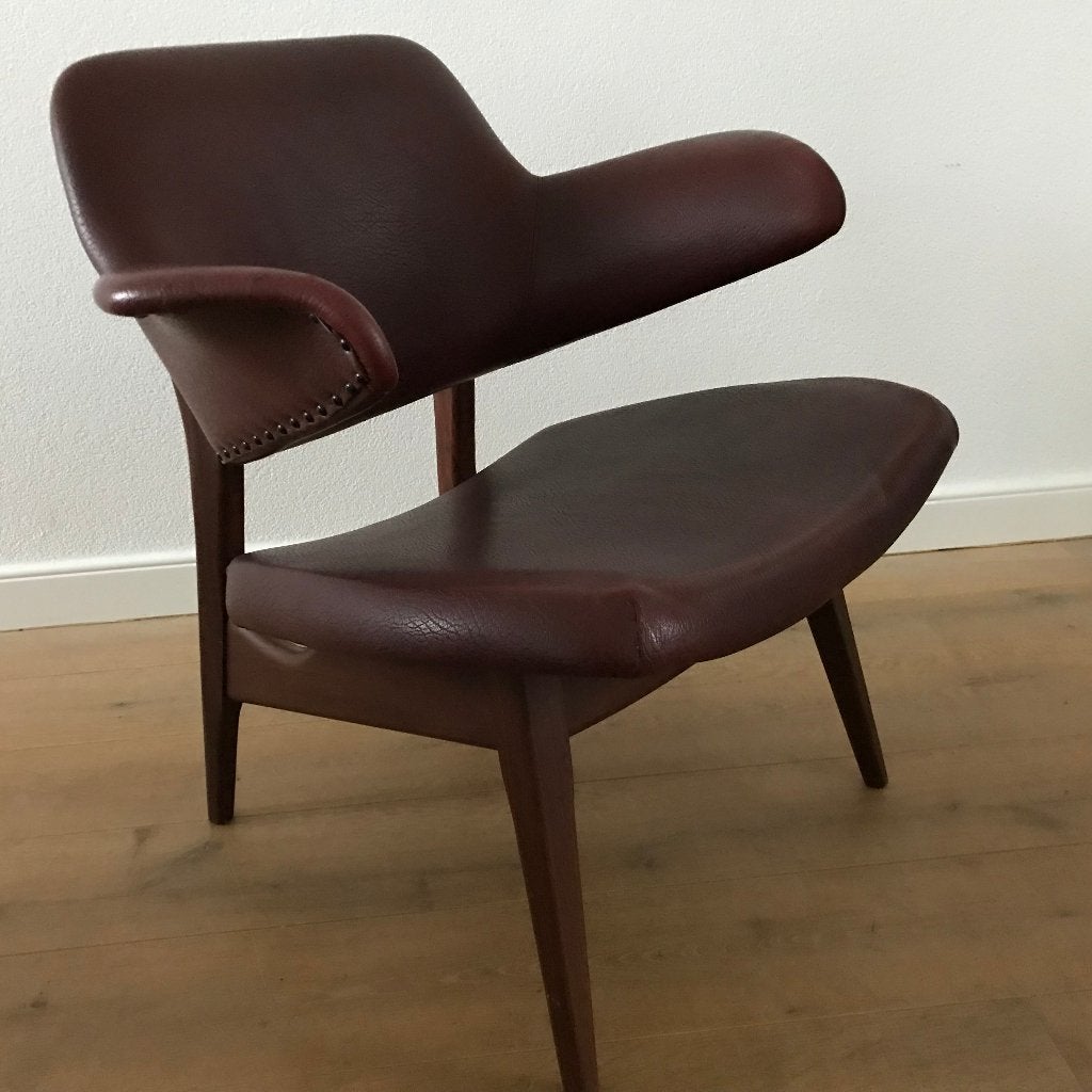 Vintage Webe Teeffelen coctail pelican fauteuil stoel, Ophalen, Gebruikt, 75 tot 100 cm, Nvt