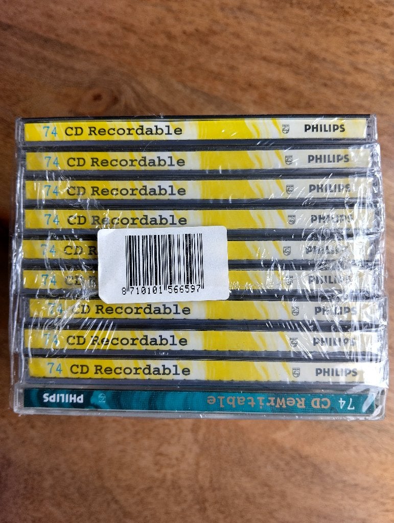 9 PHILIPS CD-R 74 PLUS 1 PHILIPS CD-RW 74 Minuten * Sealed, Ophalen of Verzenden, Nieuw, Cd, Philips