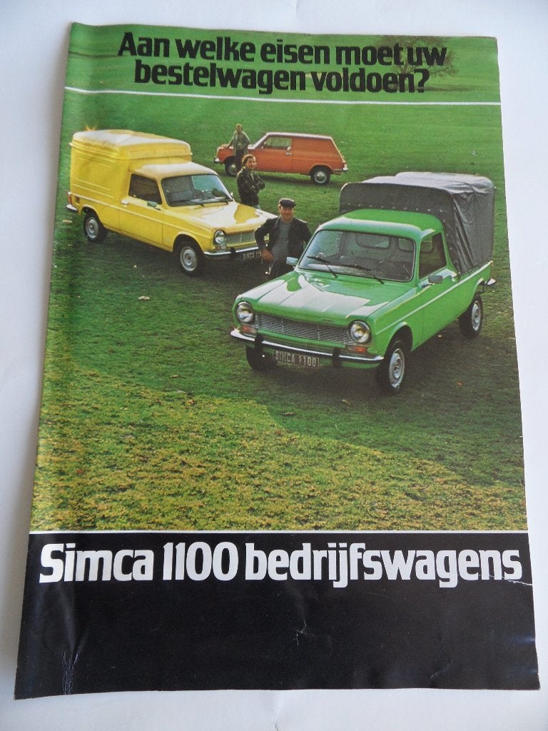 Simca 1100 Pick Up 1976 oldtimerauto folder, Verzenden, Zo goed als nieuw, Auto's
