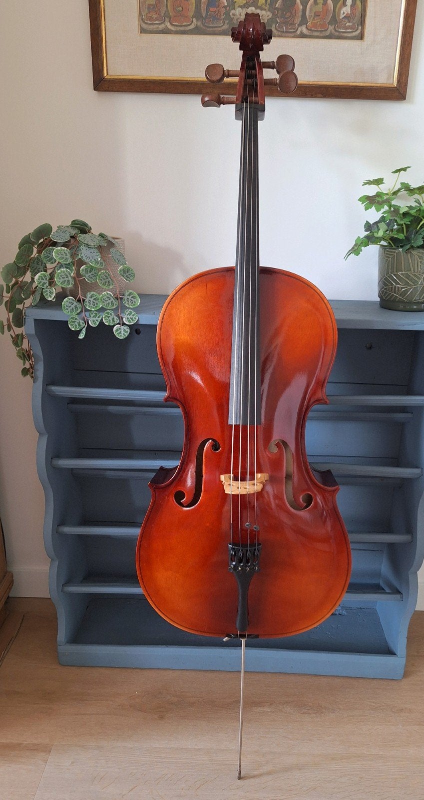 3/4 Cello compleet met strijkstok en stevige koffer – mooie, Ophalen, Gebruikt
