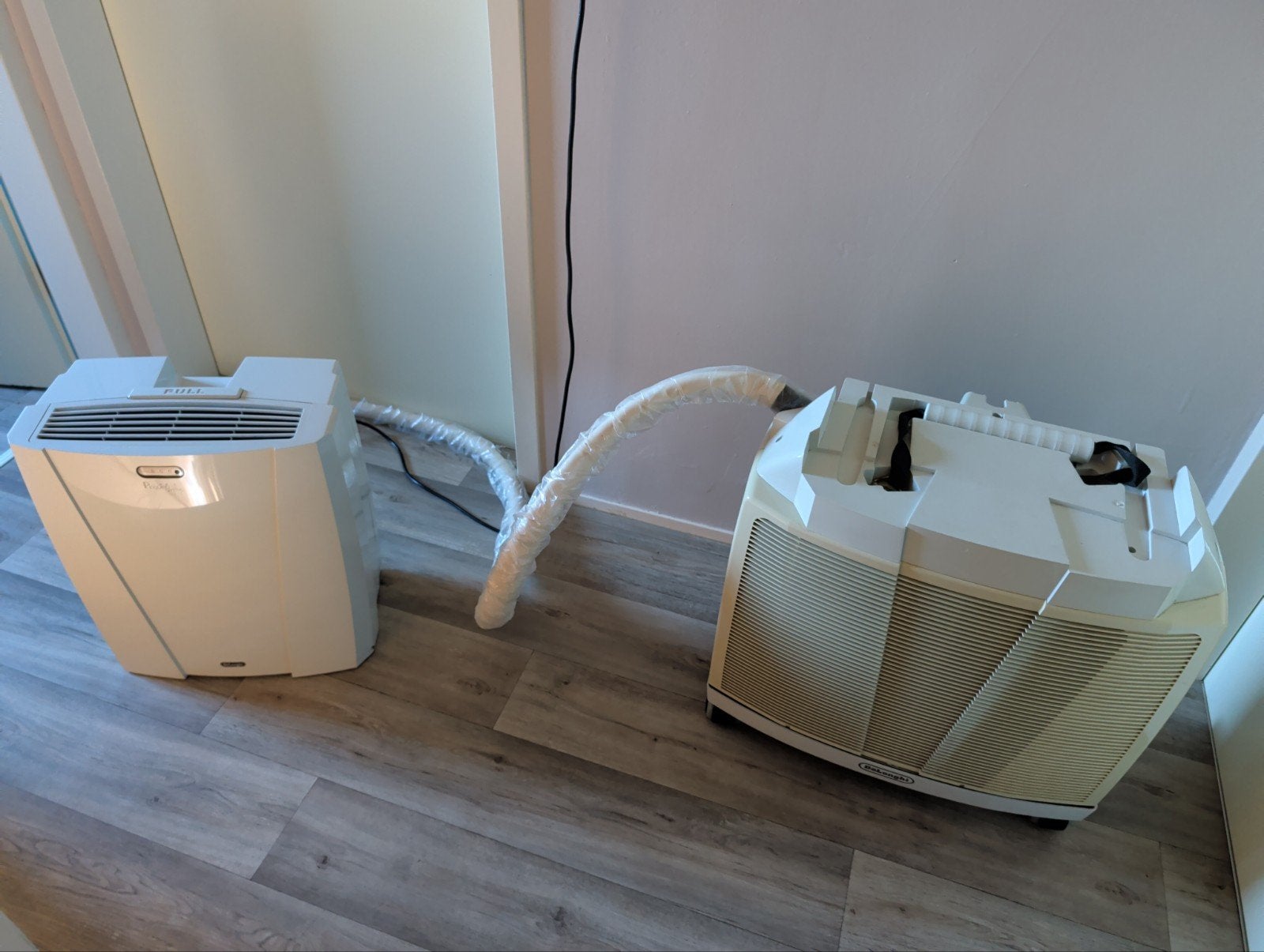 Mobiele split airco DeLonghi PAC S1000, Ophalen, Gebruikt, 3 snelheden of meer, Koelen en Ontvochtigen