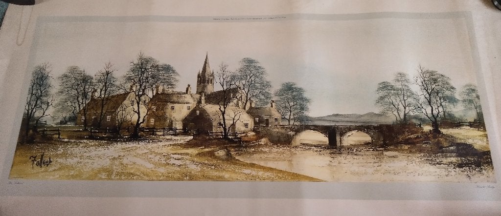 Hamlet Bridge by Ron Holland ( Print Published 1972 ), Ophalen of Verzenden