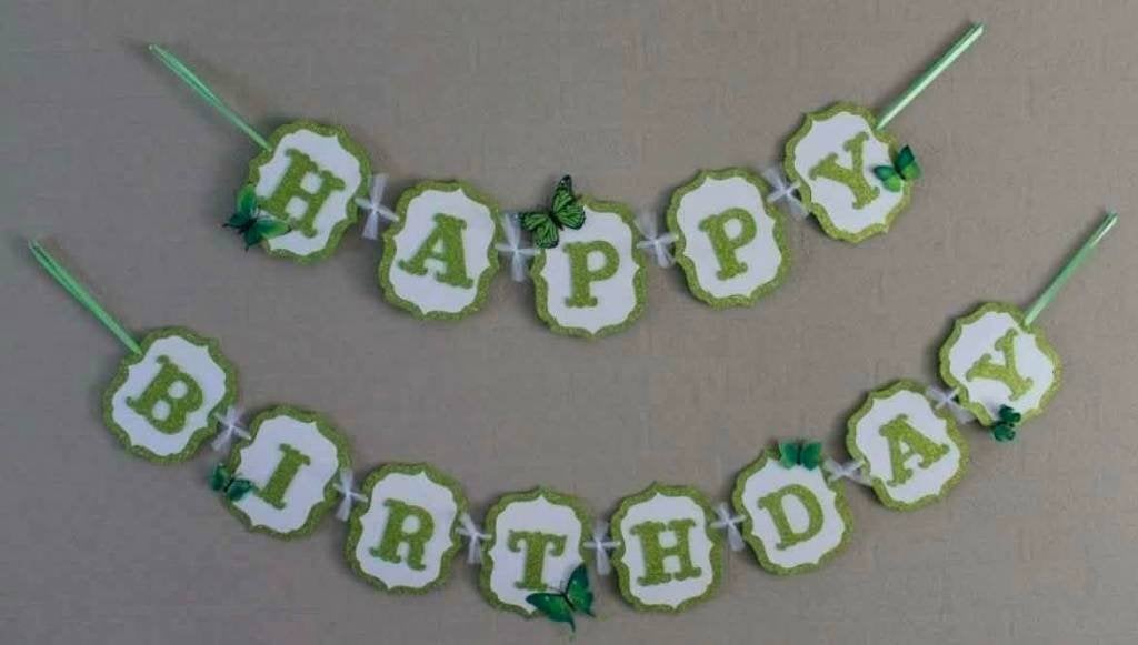Happy Birthday Banner / Slinger Vlinder - Verjaardag, Ophalen of Verzenden, Nieuw, Versiering, Verjaardag