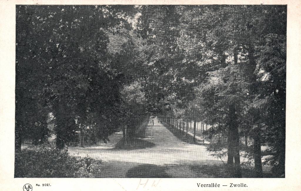 Zwolle, Veerallee (1907) 131449, Ophalen of Verzenden, Voor 1920, Gelopen, Overijssel
