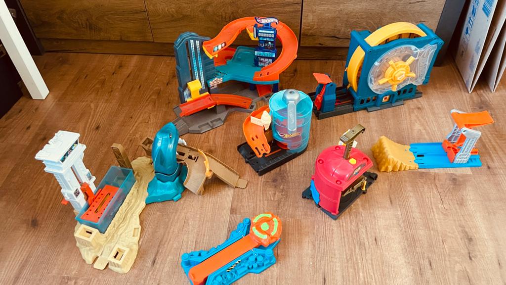 Verzameling Hot Wheels, Kinderen en Baby's, Speelgoed | Racebanen, Gebruikt, Racebaan, Overige aandrijving, Hot Wheels, Zelf te bouwen