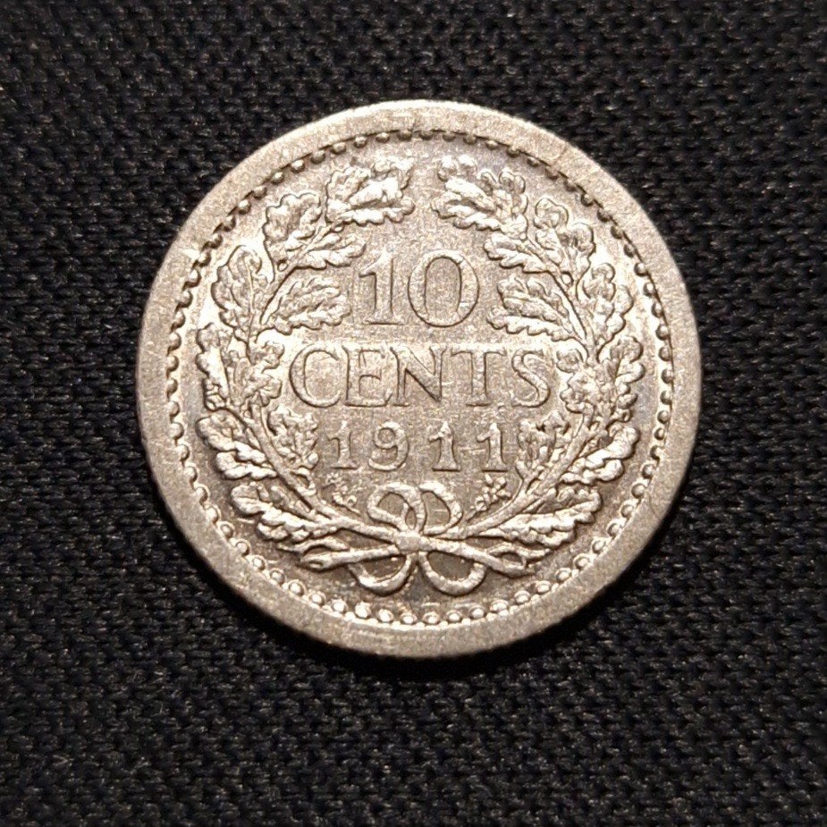10 cent 1911, Verzenden, Zilver, 10 cent, Koningin Wilhelmina
