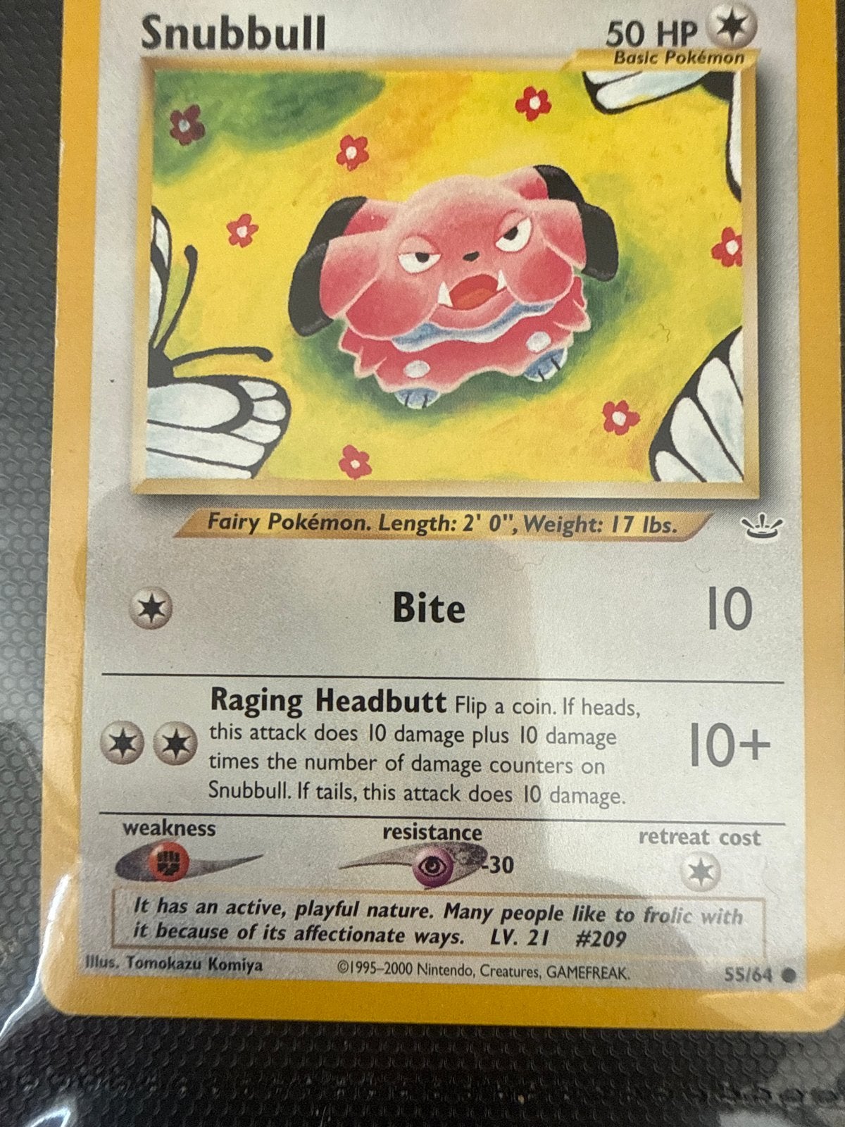 Pokémon Kaart Snubbull 55/64 (1995-2000) - Basic Pokémon, Ophalen of Verzenden, Gebruikt, Losse kaart