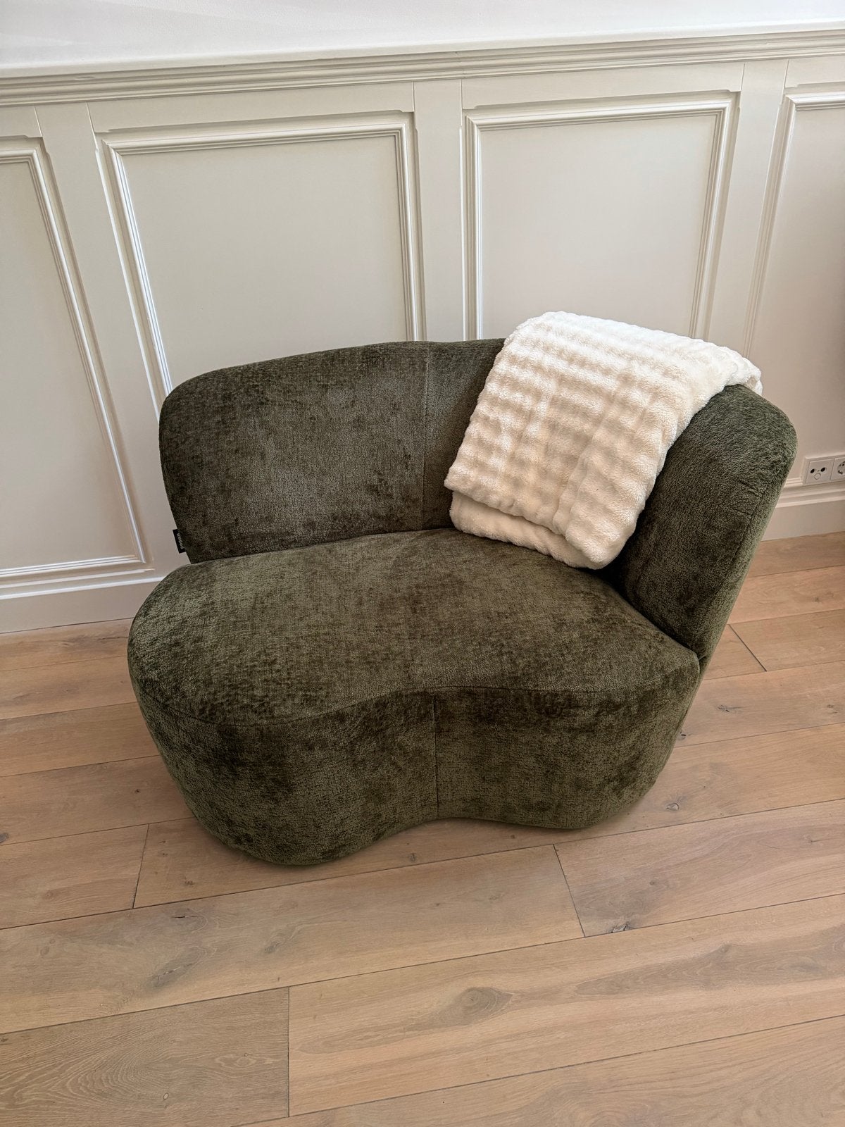WOOOD fauteuil ‘Stone’ in mosgroen, Ophalen, Overige kleuren, Zo goed als nieuw, Eén