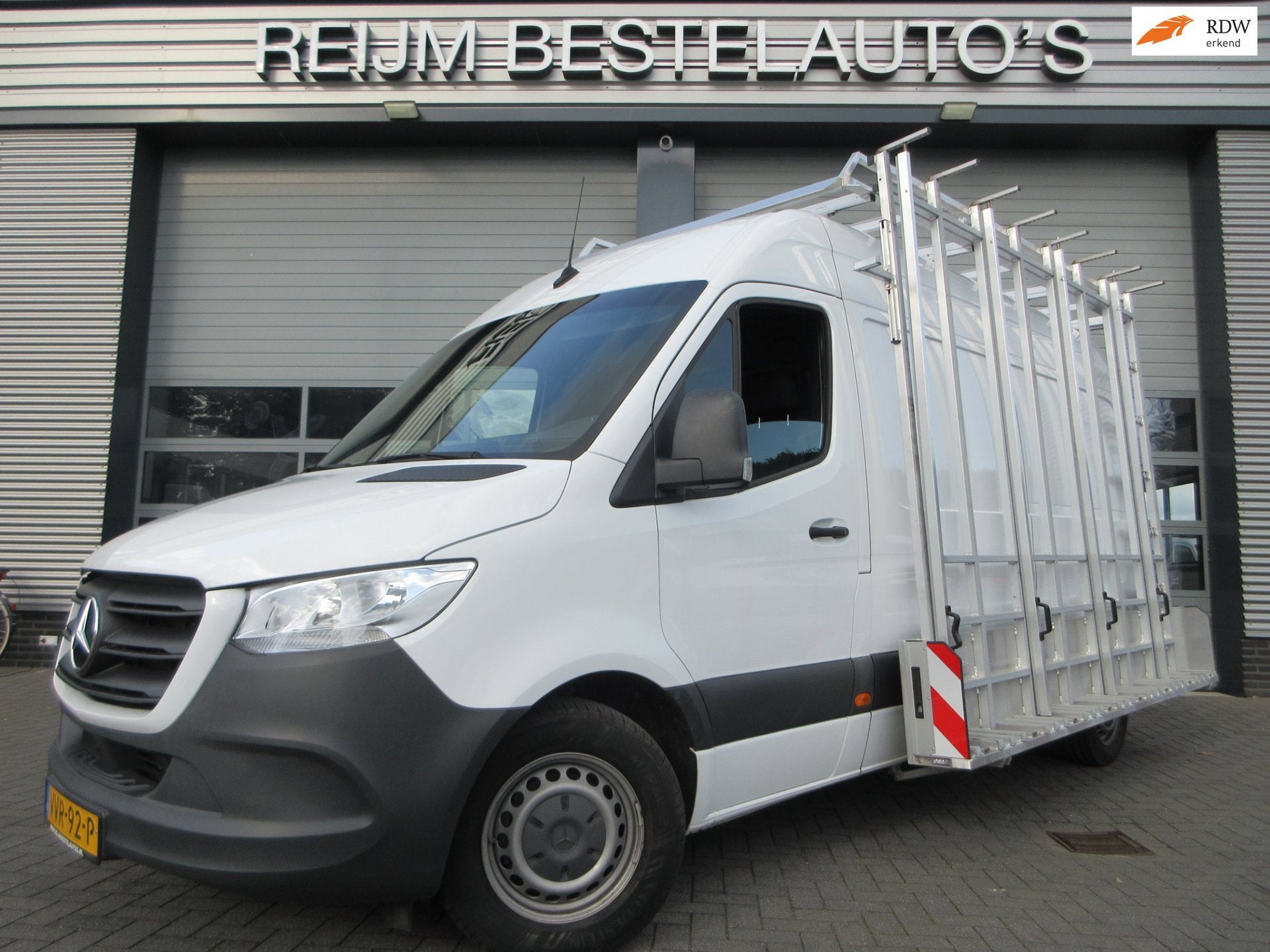 Mercedes-Benz Sprinter L2H2 Euro 6 Automaat, Glasresteel, Gl, Auto's, Euro 6, 4 cilinders, 150 pk, Wit