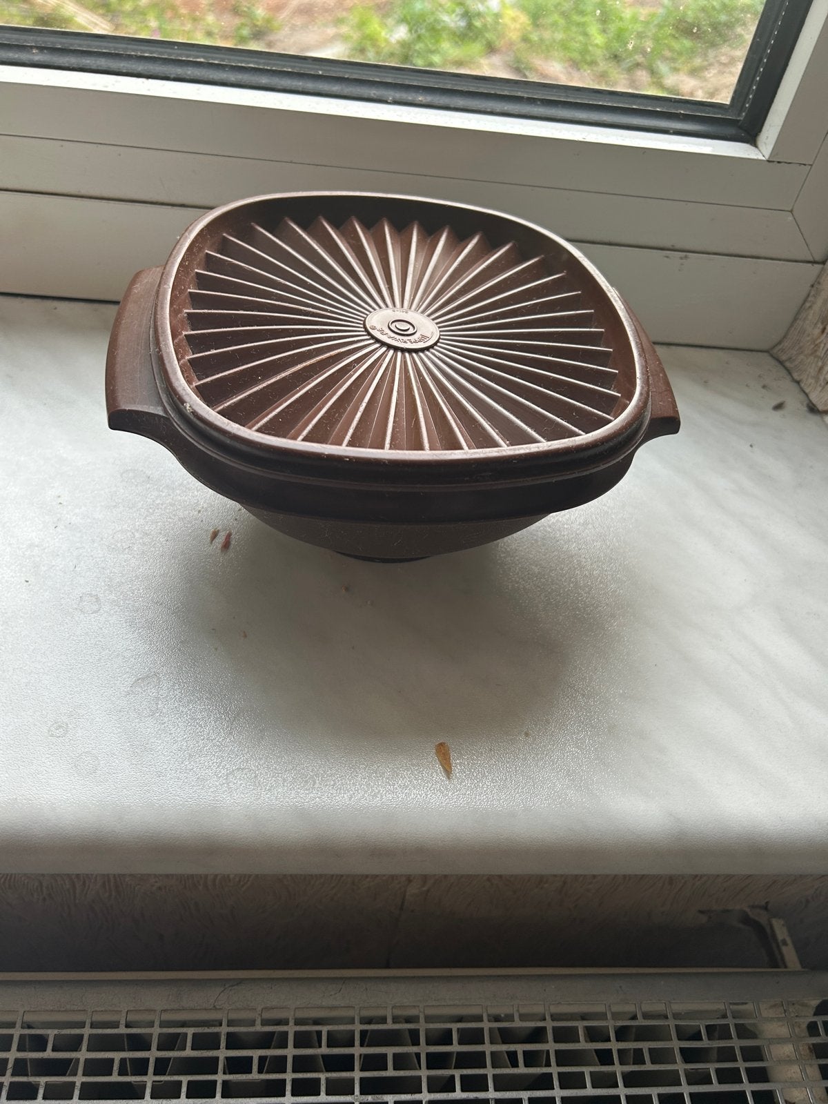 Tupperware schaal bruin met deksel, Huis en Inrichting, Keuken | Tupperware, Gebruikt, Ophalen of Verzenden, Met deksel, Schaal