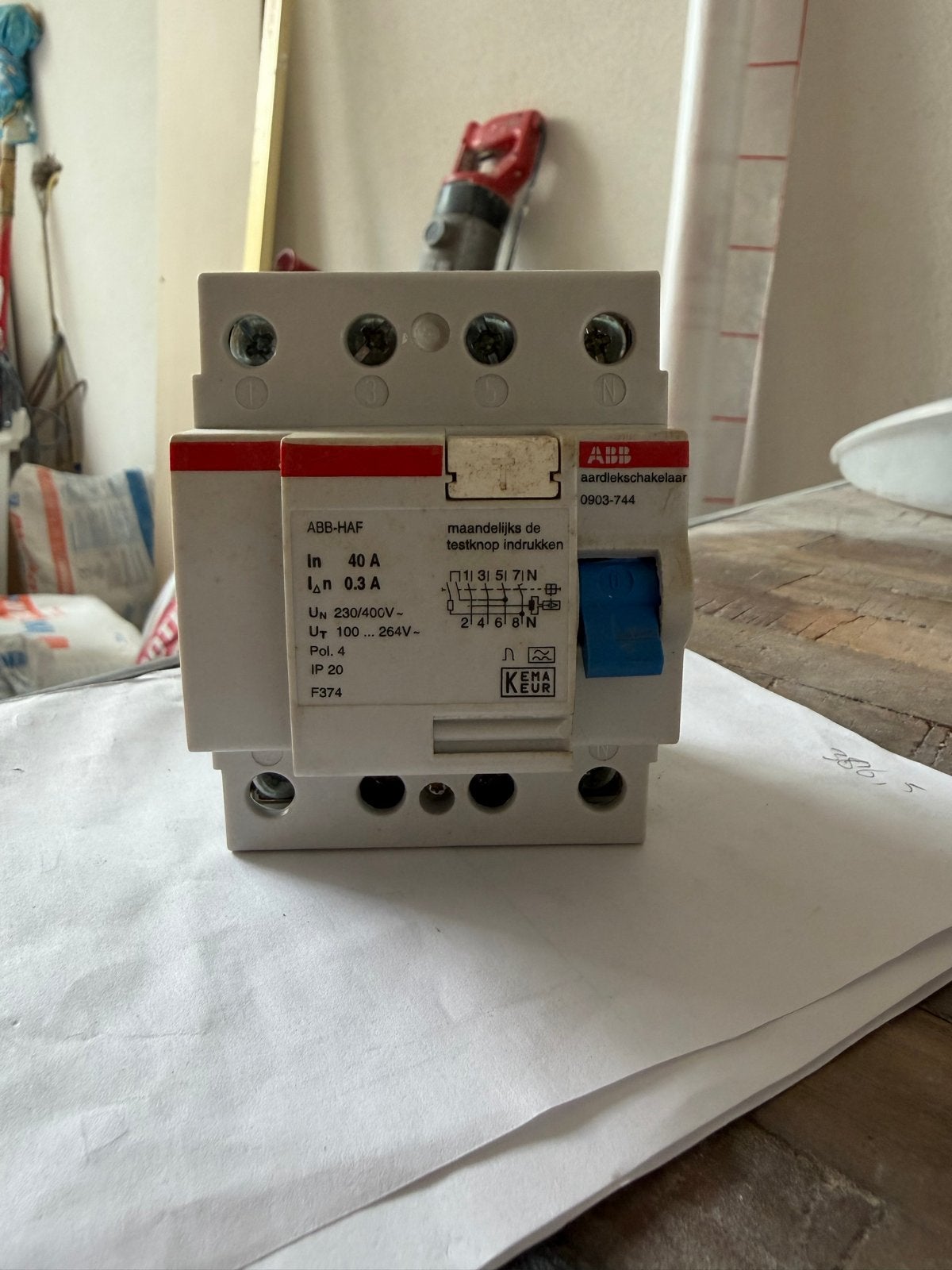 ABB-HAF Aardlekschakelaar 40A, Ophalen, Gebruikt, ABB, Aardlekschakelaar