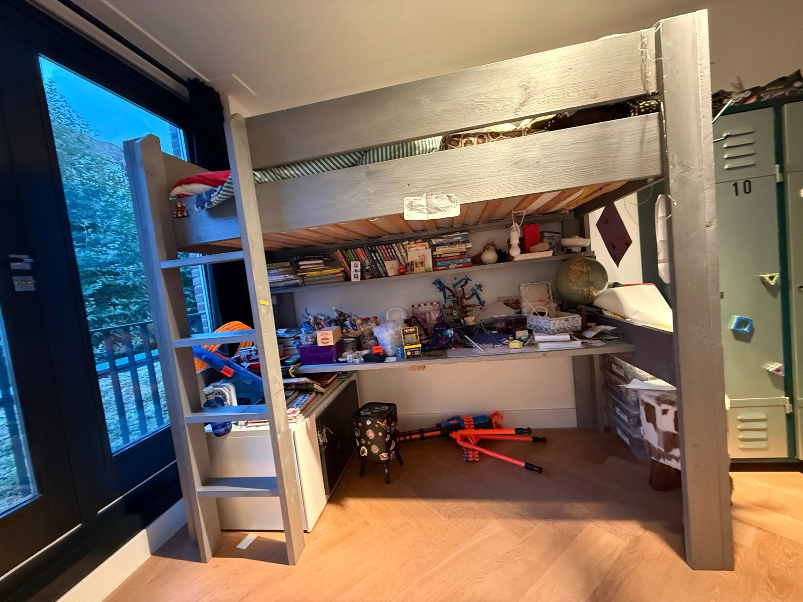 Rockwood Steigerhouten Hoogslaper Bas met Bureau, Huis en Inrichting, Slaapkamer | Stapelbedden en Hoogslapers, Ophalen, Gebruikt