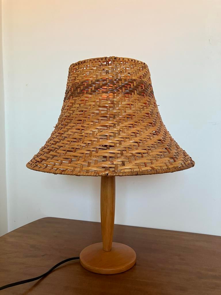 Vintage tafellamp (IKEA Läns kap), Huis en Inrichting, Lampen | Tafellampen, Zo goed als nieuw, Hout, Ophalen
