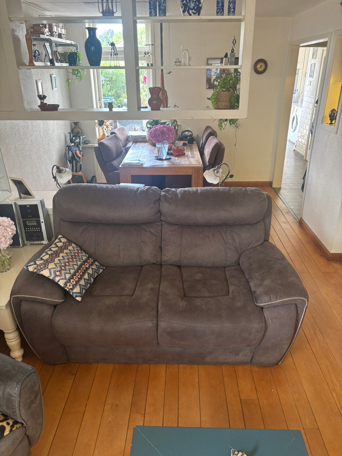 Comfortabele 2-zitsbank – antraciet/grijs – zeer nette staat, Ophalen, Gebruikt, 150 tot 200 cm, Tweepersoons