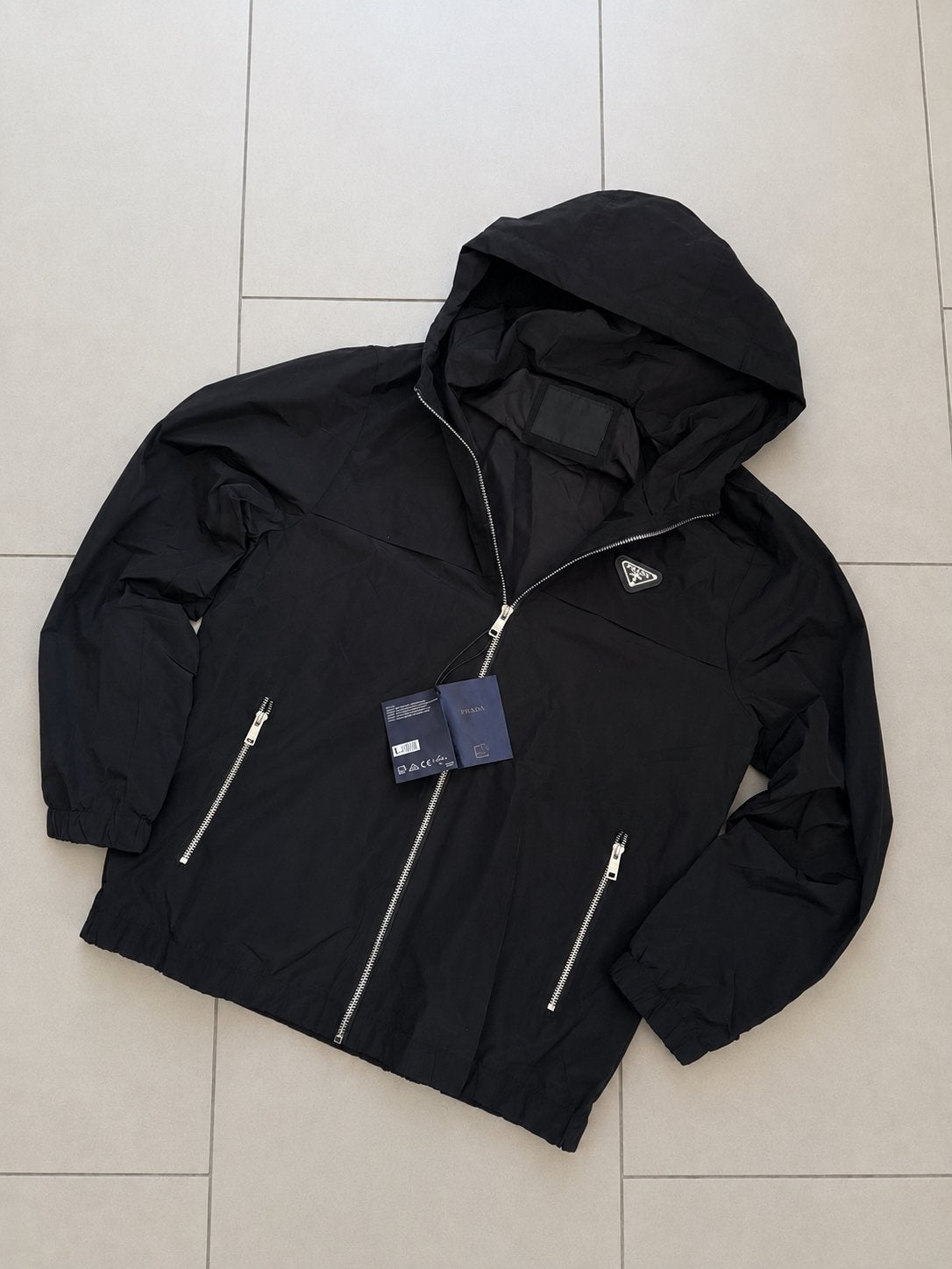 Prada windbreaker S/M, Verzenden, Zo goed als nieuw, Maat 48/50 (M), Zwart