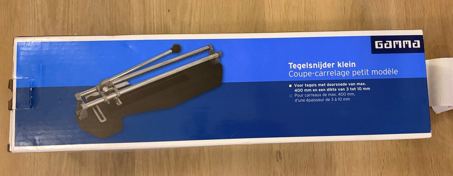 Nieuwe Gamma tegelsnijder klein model in doos, Doe-het-zelf en Verbouw, Tegels, Ophalen of Verzenden, Nieuw, 20 tot 40 cm, Overige typen