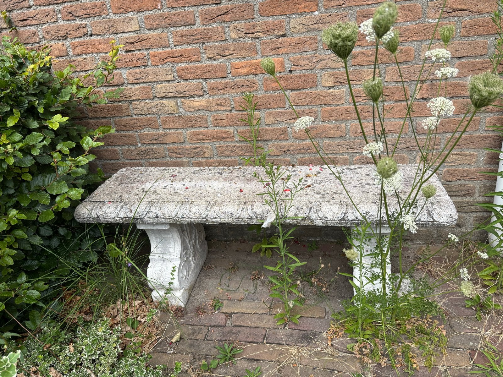 Decoratieve tuinbank van steen, Tuin en Terras, Tuinbanken, Ophalen, Gebruikt, Overige materialen