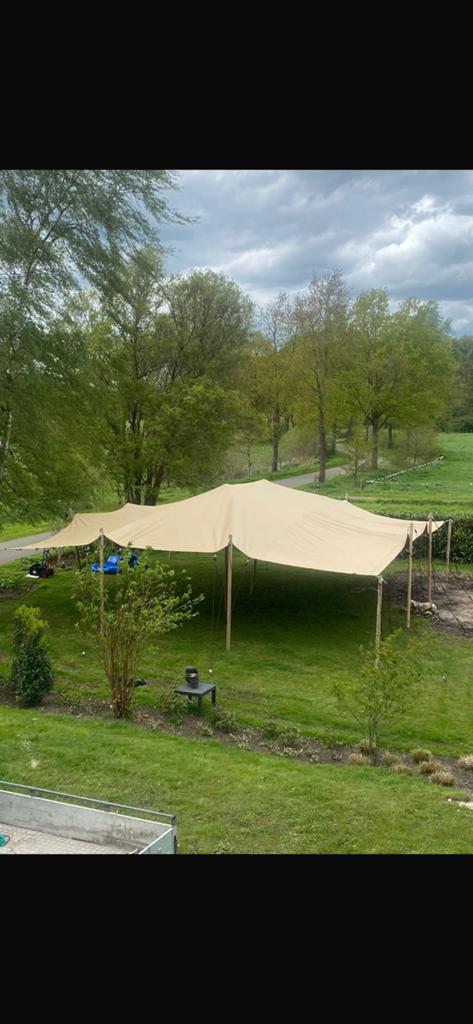Stretchtent te huur huren 10x10 m, Ophalen, Zo goed als nieuw