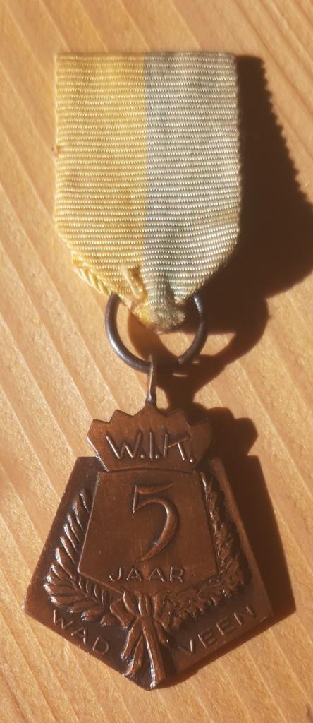 Bronzen Medaille W.I.K. 5 Jaar Wad Veen, Ophalen of Verzenden