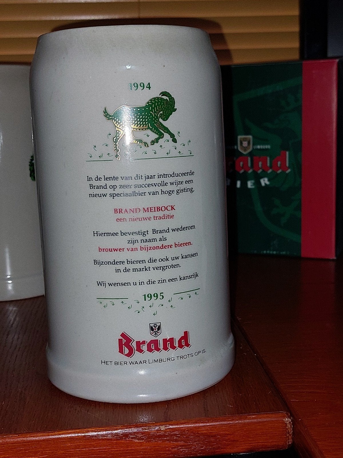 Brand Meibock 1994/1995 Bierpul - Collectors Item, Verzamelen, Ophalen of Verzenden, Zo goed als nieuw, Pul(len), Brand