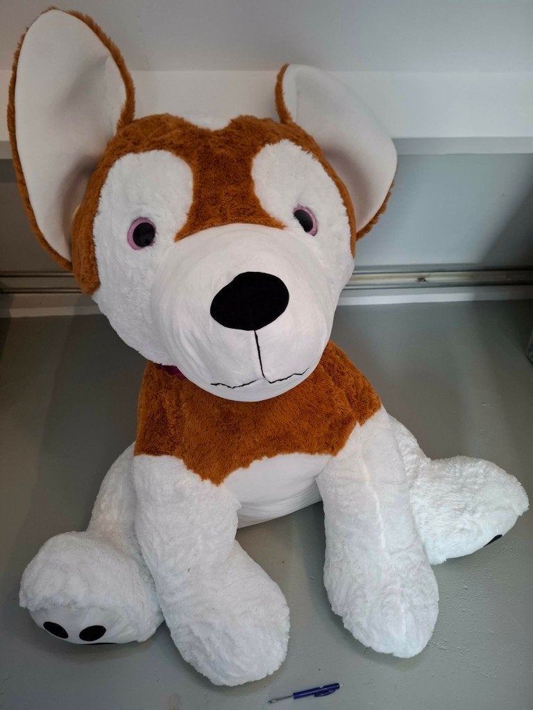 XXL grote levensgrote knuffel hond pluche, Ophalen, Nieuw, Hond, Met kleding of accessoire