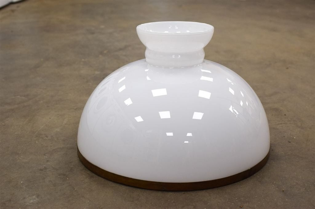 Ovale lampenkap met een rand van messing 48067, Huis en Inrichting, Ophalen of Verzenden, Gebruikt