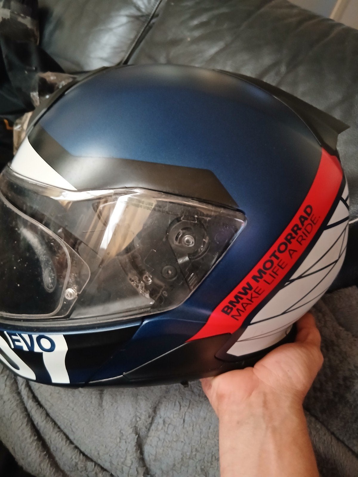 BMW Motorrad EVO 07 Systeemhelm maat  62 63 XXL - Blauw/Wit/, Motoren, Ophalen of Verzenden, Tweedehands, Jas | textiel
