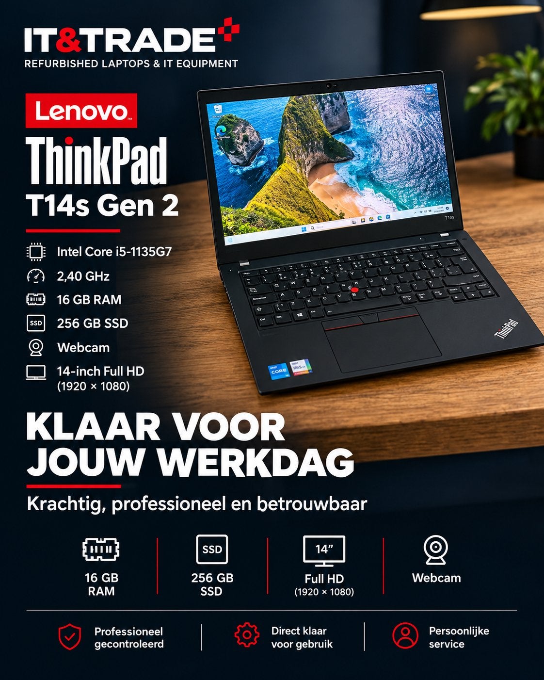 Lenovo ThinkPad T14s Gen 2 | i5-11th | 16GB RAM | 256GB SSD