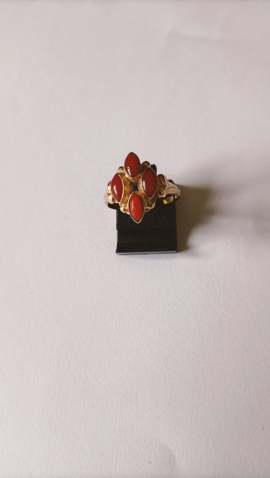 Oude gouden ring Bloedkoraal, 14 krt, Verzenden, Goud, Ring, Met edelsteen