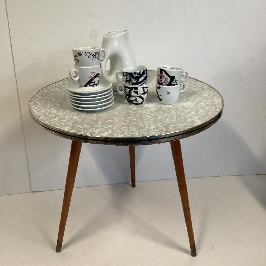 Ronde bijzettafel, Huis en Inrichting, Minder dan 55 cm, Gebruikt, Rond, Ophalen of Verzenden