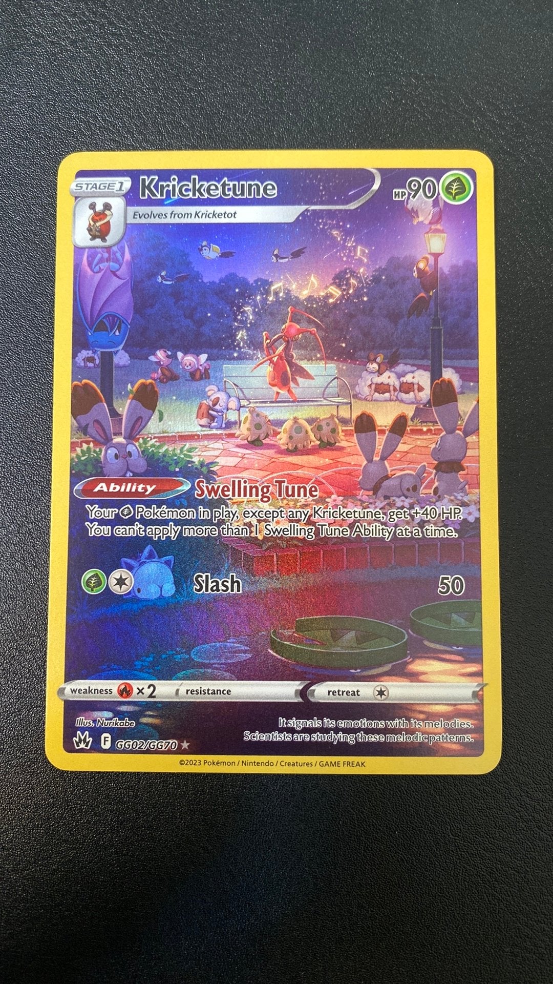 Pokemon kricketune gg02 full art crown zenith, Ophalen of Verzenden, Zo goed als nieuw, Losse kaart