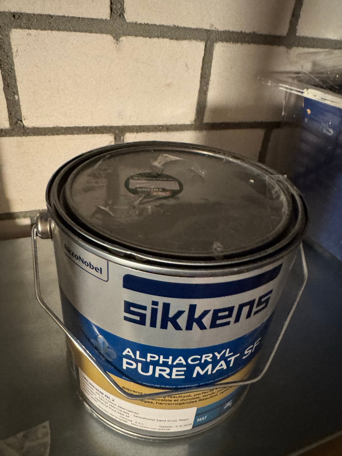 Sikkens Alphacryl Pure Mat SF Muurverf - 2.5L, Ophalen, Beige, Nieuw, Verf