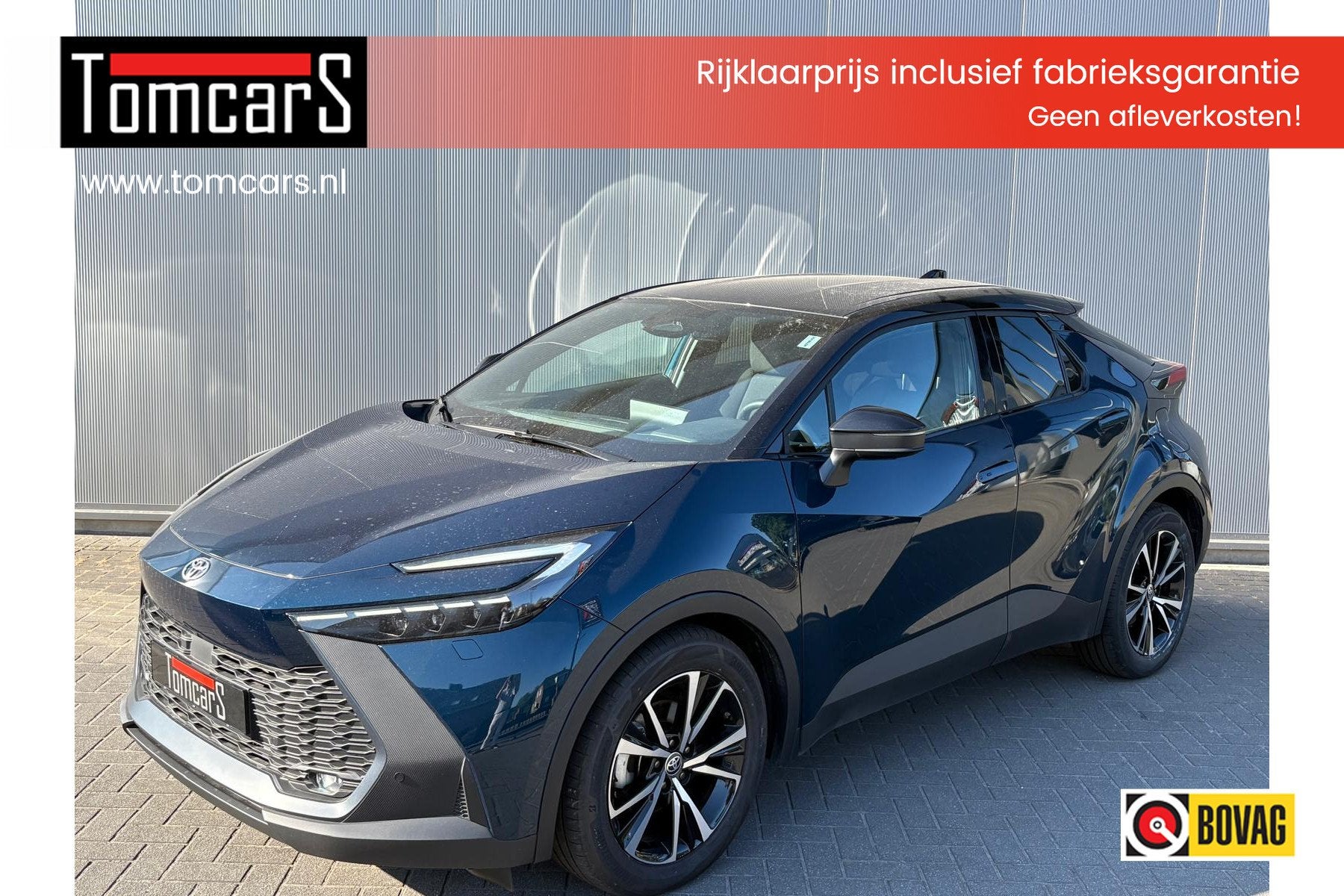 Toyota C-HR 1.8 Hybrid 140PK Dynamic Bi-Tone/Winter-pack/Gr., 12 maanden, 4 cilinders, Blauw, Leder en Stof