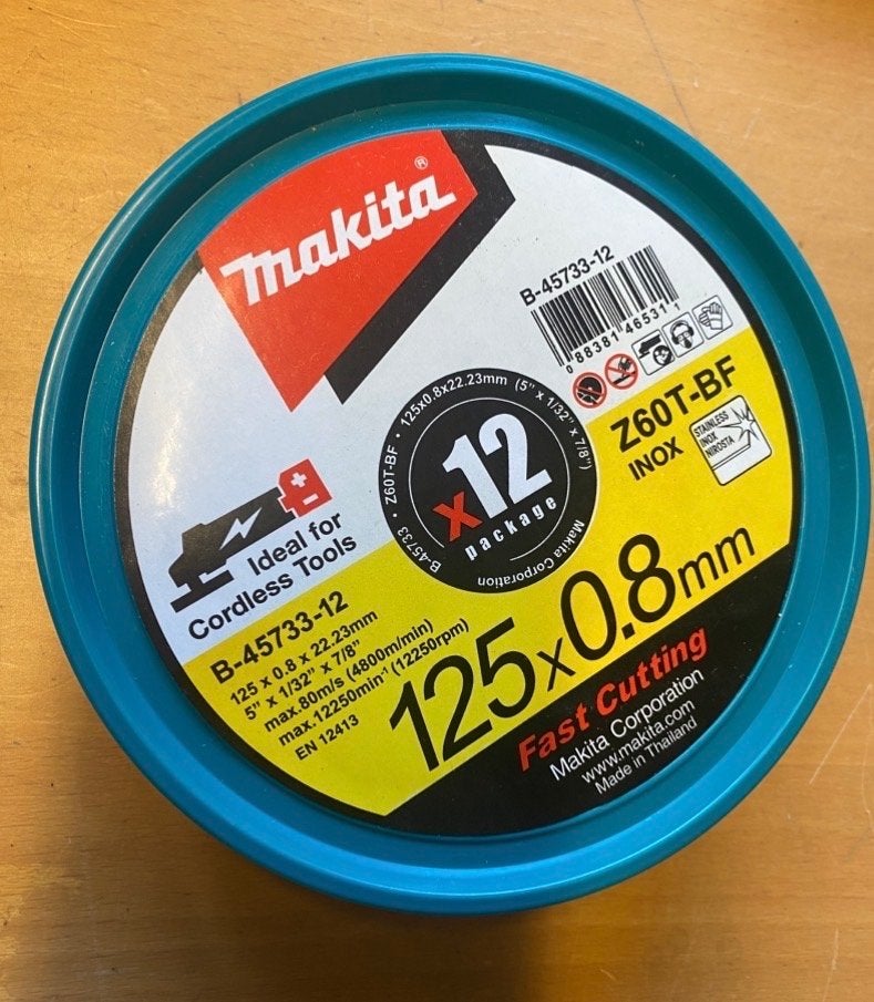 Makita Doorslijpschijf 125x0.8mm RVS Inox - 12 stuks, Ophalen of Verzenden, Nieuw