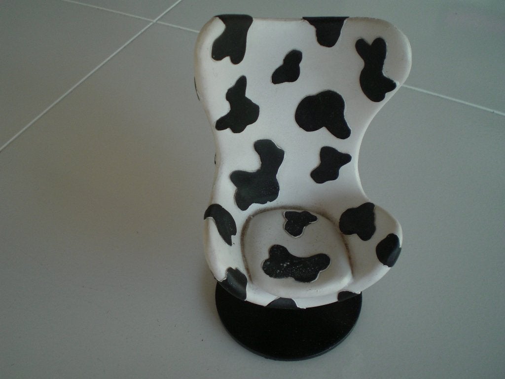 Klein stenen stoeltje pop. Retro zwart wit poppestoeltje., Ophalen, Zo goed als nieuw, Overige typen