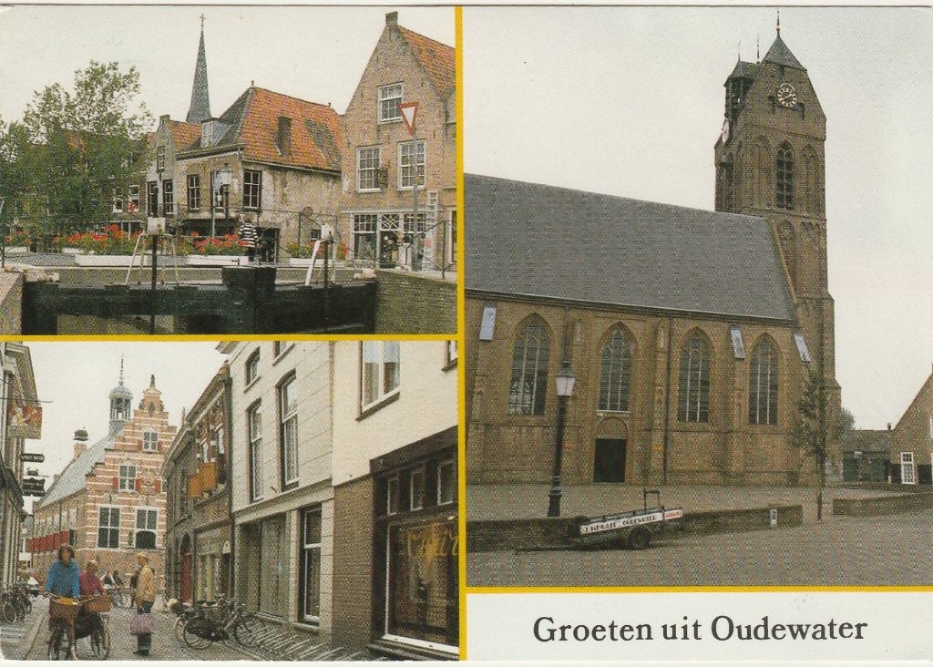 OUDEWATER Sluis Straat Stadhuis Kerk Groeten, Verzenden, 1980 tot heden, Gelopen, Utrecht