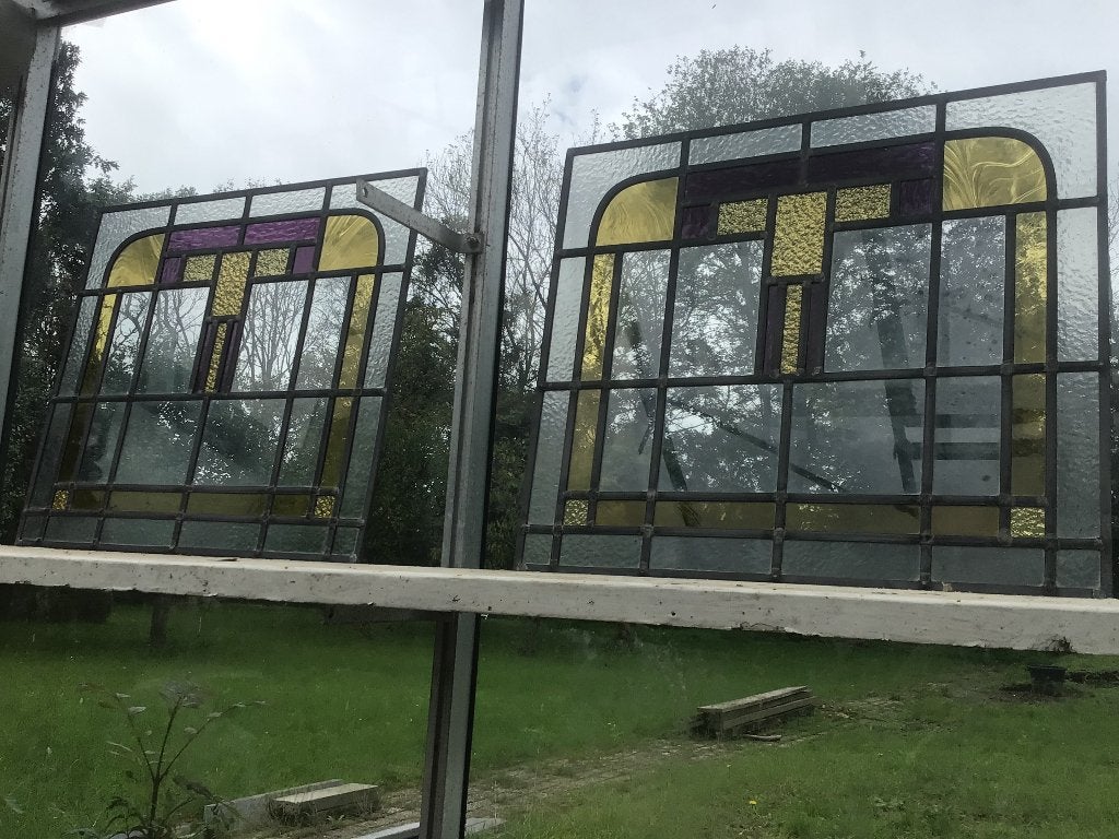 Mooie set glas in lood ramen, Gevelraam of Ruit, Minder dan 80 cm, Ophalen of Verzenden, Zo goed als nieuw
