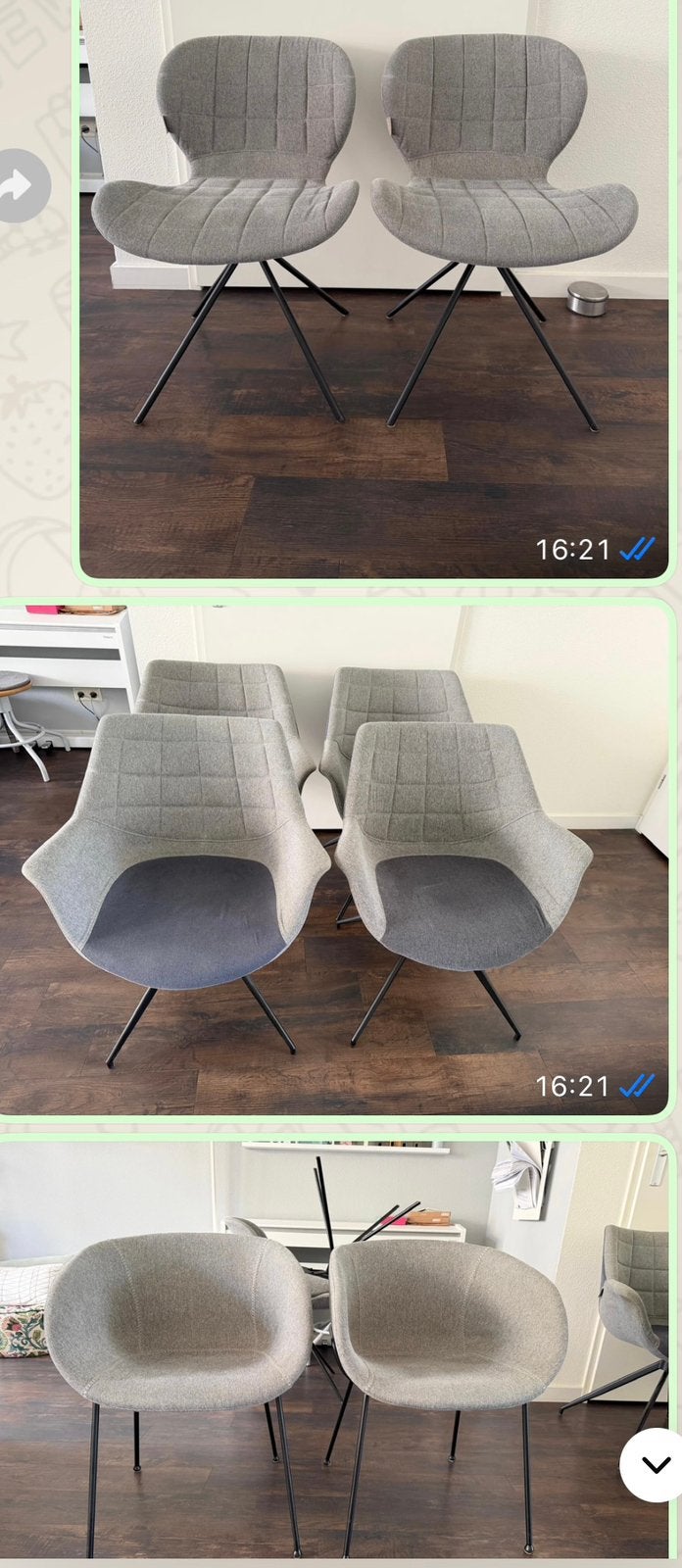 Zuiver doulton, zuiver OMG en zuiver feston stoelen grijs, Huis en Inrichting, Ophalen, Zo goed als nieuw, Stof, Grijs