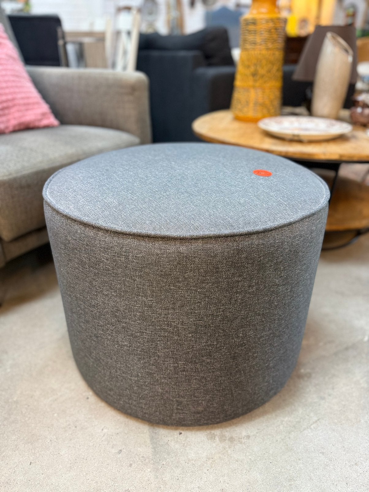 IKEA GRUNDSJÖ poef – donkergrijs, Ophalen, Minder dan 50 cm, 125 cm of meer, Rond
